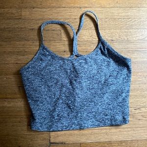 Beyond Yoga Spacedye Slim Racerback Cropped Tank in Charcoal / Black